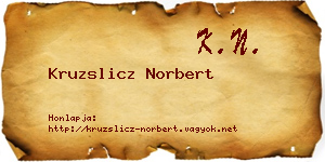 Kruzslicz Norbert névjegykártya